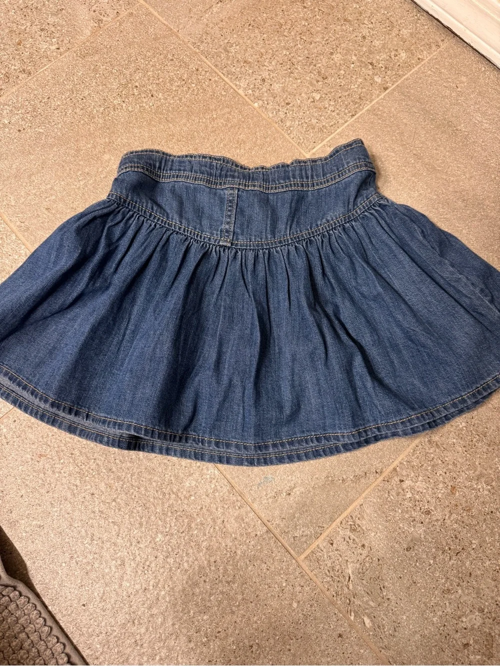 Old Navy Dark Blue Denim Circle Skirt with Button Front Kids